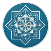 Portugiesisch-Blauer Azulejos-Muster Keramikknauf (Vorderseite)