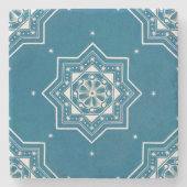 Portugiesisch-Blauer Azulejos-Muster Steinuntersetzer (Vorderseite)