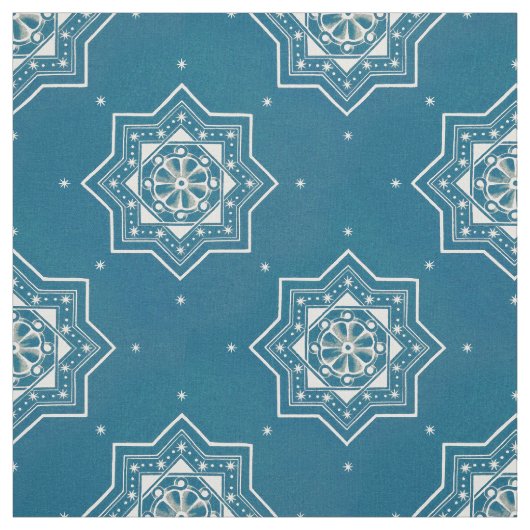 Portugiesisch-Blauer Azulejos-Muster Stoff (Muster)