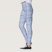 Portugiesisch Blue Azulejo Tile Art Leggings (Links)