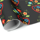 Portugiesisch blühendes Herzmuster Geschenkpapier (Rolleneckpunkt)