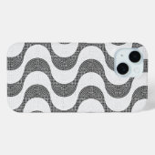 Portugiesisch-Kobelstein Schwarz-Weiß-Wellen Case-Mate iPhone Hülle (Rückseite (Horizontal))