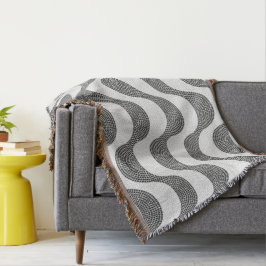 Portugiesisch-Kobelstein Schwarz-Weiß-Wellen Decke