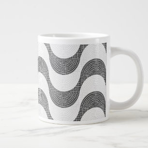 Portugiesisch-Kobelstein Schwarz-Weiß-Wellen Jumbo-Tasse