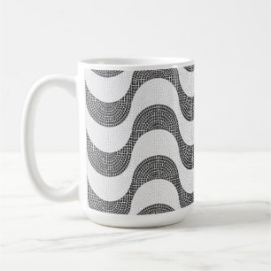 Portugiesisch-Kobelstein Schwarz-Weiß-Wellen Kaffeetasse
