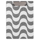 Portugiesisch-Kobelstein Schwarz-Weiß-Wellen Klemmbrett (Vorderseite)