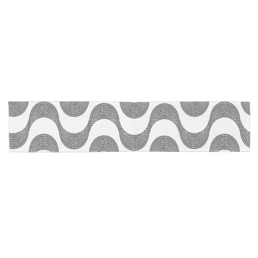 Portugiesisch-Kobelstein Schwarz-Weiß-Wellen Kurzer Tischläufer (Horizontal)