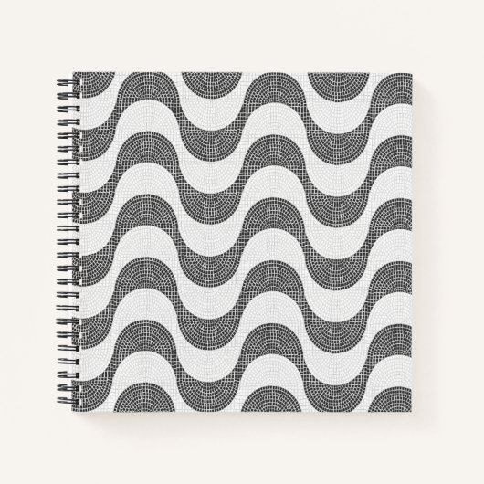 Portugiesisch-Kobelstein Schwarz-Weiß-Wellen Notizblock (Vorderseite)