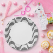 Portugiesisch-Kobelstein Schwarz-Weiß-Wellen Pappteller (Party)