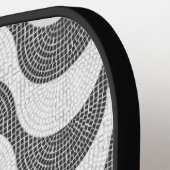 Portugiesisch-Kobelstein Schwarz-Weiß-Wellen Pickleball Schläger (Linke Seite)