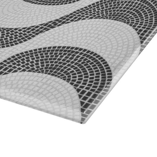 Portugiesisch-Kobelstein Schwarz-Weiß-Wellen Schneidebrett (Ecke)