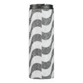 Portugiesisch-Kobelstein Schwarz-Weiß-Wellen Thermosbecher (Rückseite)