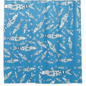 Portugiesisch Lissabon Sardines Pattern Azulejos B Duschvorhang (Vorderseite)