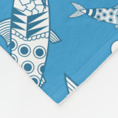 Portugiesisch Lissabon Sardines Pattern Azulejos B Fleecedecke (Ecke)