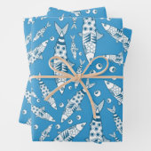 Portugiesisch Lissabon Sardines Pattern Azulejos B Geschenkpapier Set (Beispiel)
