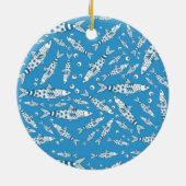 Portugiesisch Lissabon Sardines Pattern Azulejos B Keramik Ornament (Hinten)