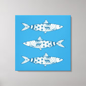 Portugiesisch Lissabon Sardines Pattern Azulejos B Leinwanddruck (Vorderseite)