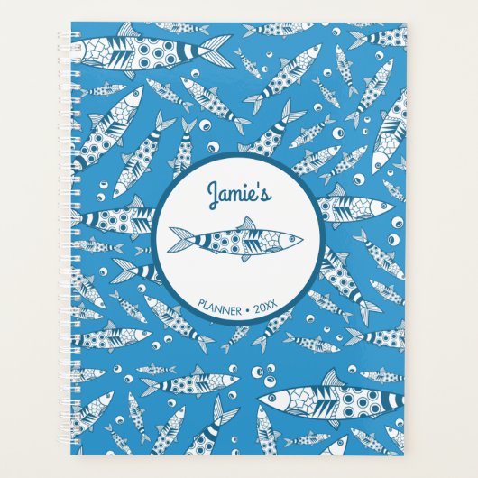 Portugiesisch Lissabon Sardines Pattern Azulejos B Planer (Vorderseite)