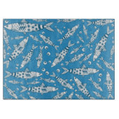 Portugiesisch Lissabon Sardines Pattern Azulejos B Schneidebrett (Vorderseite)