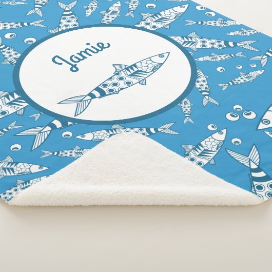 Portugiesisch Lissabon Sardines Pattern Azulejos B Sherpadecke (3/4)