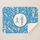 Portugiesisch Lissabon Sardines Pattern Azulejos B Sherpadecke (Vorderseite (Horizontal))