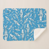 Portugiesisch Lissabon Sardines Pattern Azulejos B Sherpadecke (Vorderseite (Horizontal))