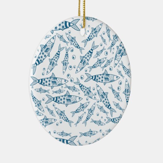 Portugiesisch Lissabon Sardines Pattern Azulejos W Keramik Ornament (Rechts)