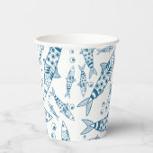 Portugiesisch Lissabon Sardines Pattern Azulejos W Pappbecher (Rechts)