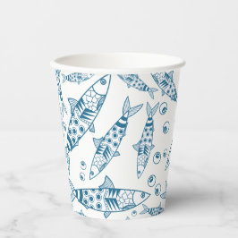 Portugiesisch Lissabon Sardines Pattern Azulejos W Pappbecher