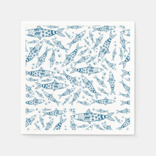 Portugiesisch Lissabon Sardines Pattern Azulejos W Serviette