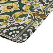 Portugiesisch-mediterranes Fliesen grün gelb Schneidebrett (Ecke)