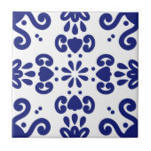 Portugiesisch Mittelmeer Marine Blue White Azulejo Fliese (Vorderseite)