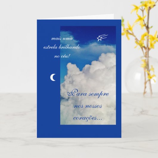 Portugiesisch:Pesames /Beileid/Condolências Karte (Gelbe Blume)