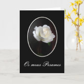 Portugiesisch: Pesames/Condolencias Karte (Gelbe Blume)