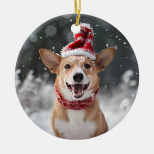 Portugiesisch Podengo Pequeno Dog Christmas Keepak Keramik Ornament