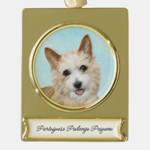 Portugiesisch Podengo Pequeno Malerei - Originelle Banner-Ornament Gold