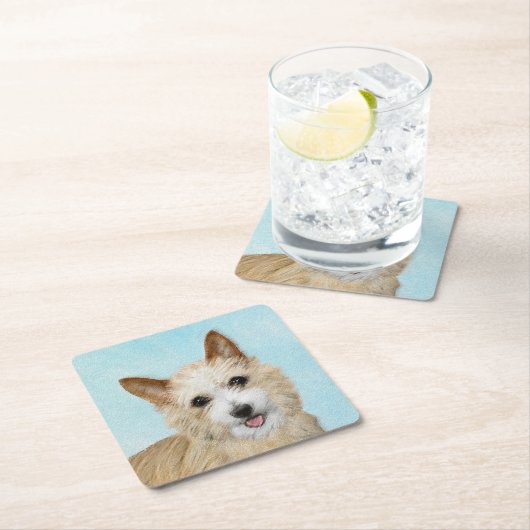 Portugiesisch Podengo Pequeno Malerei - Originelle Rechteckiger Pappuntersetzer (Vor Ort)