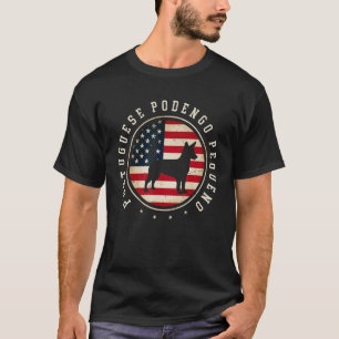Portugiesisch Podengo Pequeno USA Flag 4. Juli Dog T-Shirt