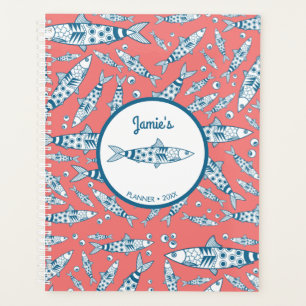 Portugiesisch Sardines Pattern Azulejos Pink Planer