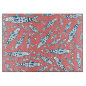 Portugiesisch Sardines Pattern Azulejos Pink Schneidebrett (Vorderseite)