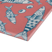 Portugiesisch Sardines Pattern Azulejos Pink Schneidebrett (Ecke)