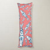 Portugiesisch Sardines Pattern Azulejos Pink Seitenschläferkissen (Rückseite (Vertikal))