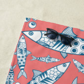 Portugiesisch Sardines Pattern Azulejos Pink Strandtuch (Beispiel)