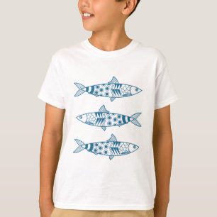 Portugiesisch Sardines Pattern Azulejos T-Shirt