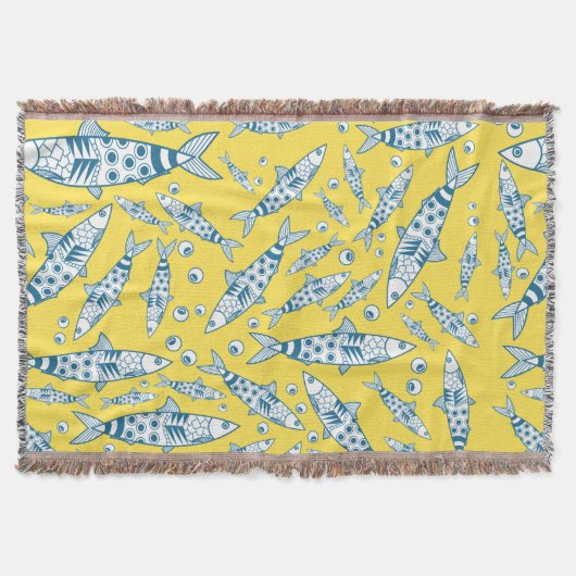 Portugiesisch Sardines Pattern Azulejos Yellow Decke (Vorderseite)