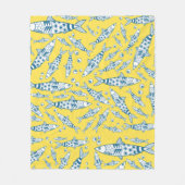 Portugiesisch Sardines Pattern Azulejos Yellow Fleecedecke (Vorderseite)