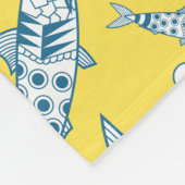 Portugiesisch Sardines Pattern Azulejos Yellow Fleecedecke (Ecke)