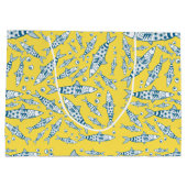 Portugiesisch Sardines Pattern Azulejos Yellow Große Geschenktüte (Rückseite)