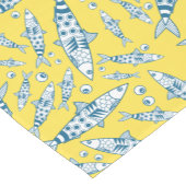 Portugiesisch Sardines Pattern Azulejos Yellow Kurzer Tischläufer (Ecke)