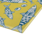 Portugiesisch Sardines Pattern Azulejos Yellow Schneidebrett (Ecke)